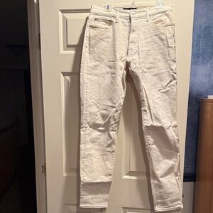 Abercrombie & Fitch Cream Pants with Brown Label